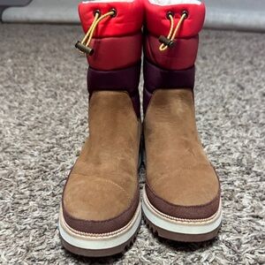 Toms Brown and Red Winter Boots